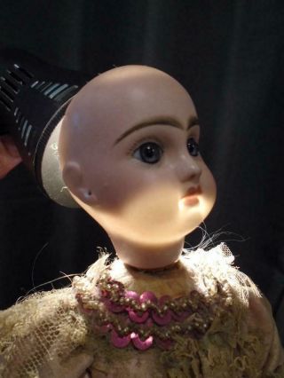 Antique French Jumeau Bisque Doll Automaton Girl & Dog Tricks No Mechanism 9