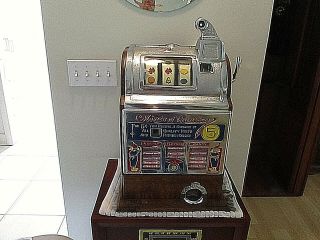 Antique Slot Machine Jennings Goose Neck 5 Cent