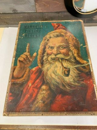 Very Rare Victorian Mcloughlin Bros Mammoth Picture Blocks With Santa