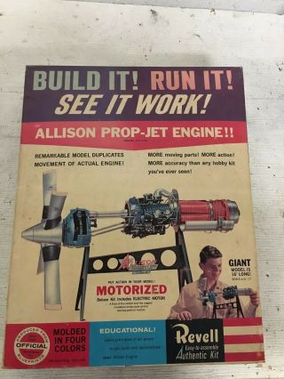 Vintage 1960 Revell Allison 501 - D13 Prop Jet / Turboprop Model Airplane Engine