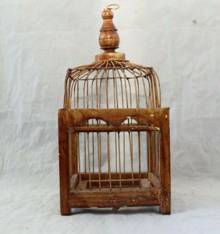 Vintage Antique Small Bird Cage Wood