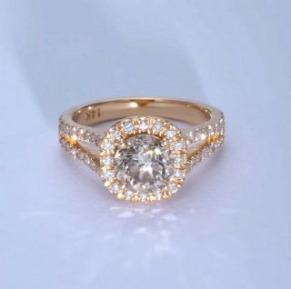 14k Yellow Gold Gold 2.  50 Carat Round Diamond Engagement Ring F Vvs2
