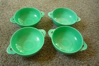 4 Vintage Fiesta Light Green Cream Soup Bowls