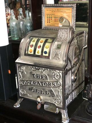 Rare 1910 Mills Operator Bell 5 Cent Slot Machine