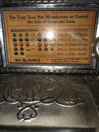 Rare 1910 Mills Operator bell 5 Cent slot machine 5