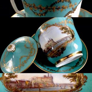 Extremely Rare Antique Extra Large Meissen Scenic Of Meissen