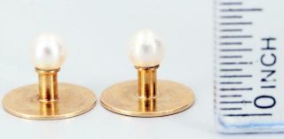 RARE Vintage Tiffany & Co.  Solid 18K Yellow Gold Pearl Cufflinks 4