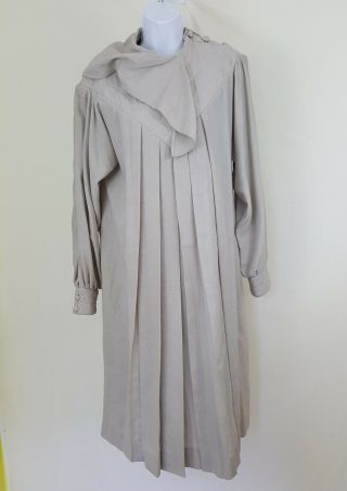 Vtg Salvatore Ferragamo Ecru Beige Wool Cotton Blend Quilted Dress Sz 44 US 8 3