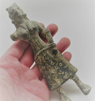 Scarce Ancient Near Eastern Bronze Statuette Male Form Circa 2000bce