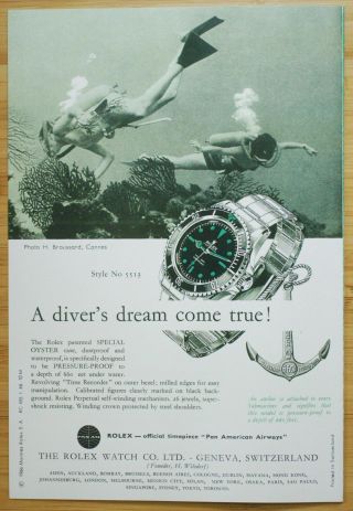 Rare Vintage 1966 Rolex Submariner 5512 5513 Watch Brochure Booklet Leaflet 2