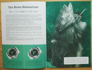 Rare Vintage 1966 Rolex Submariner 5512 5513 Watch Brochure Booklet Leaflet 5