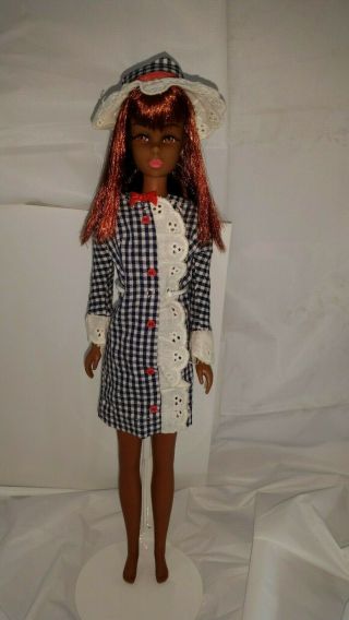 Vintage Mattel Black Francie Barbie Doll Long Shiny Hair Twist Waist