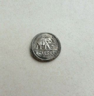 Rome Ancient Silver Denarius Julius Caesar Ar Denarius Coin 48 Bc Elephant Snake