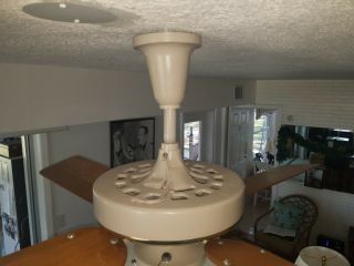 Vintage Brass 1960 Hunter Ceiling Fan w Antique Globe & Remote Control Opt. 5