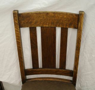 Antique Matching Oak Mission Chairs Set of Six – Arts and Crafts Style 3