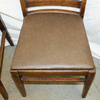 Antique Matching Oak Mission Chairs Set of Six – Arts and Crafts Style 4