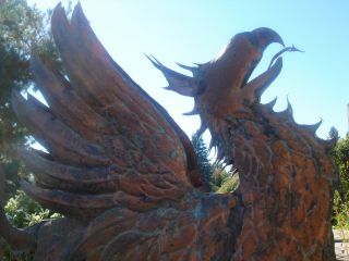 American Folk Artist Signed Glorious Winged Griffin Copper Weathervane 2