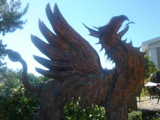 American Folk Artist Signed Glorious Winged Griffin Copper Weathervane 3