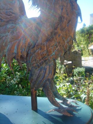 American Folk Artist Signed Glorious Winged Griffin Copper Weathervane 7