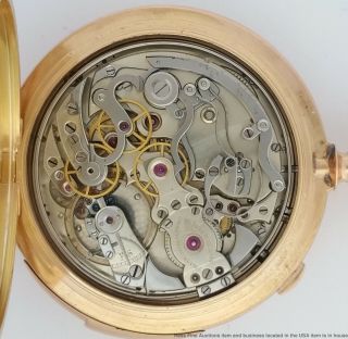 Antique 18k Gold Piguet Guillaume split second Chronograph minute Repeat Pocket 3