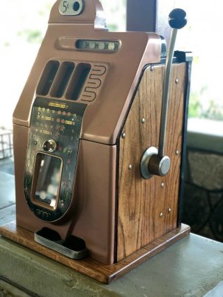 Antique 5c Mills Silent Bell Vintage Casino Slot Machine Jackpot 2