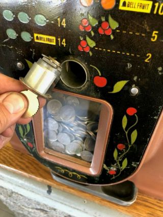 Antique 5c Mills Silent Bell Vintage Casino Slot Machine Jackpot 3