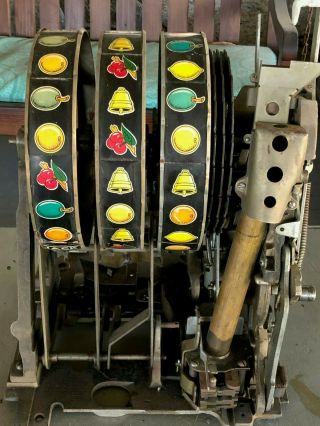 Antique 5c Mills Silent Bell Vintage Casino Slot Machine Jackpot 9