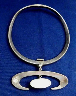 MEXICO ARTISAN STERLING Silver LAPIS Vintage COLLAR NECKLACE 2