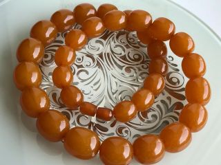 Vintage Beads Necklace Butterscotch Egg Yolk Baltic Amber 92 Gr