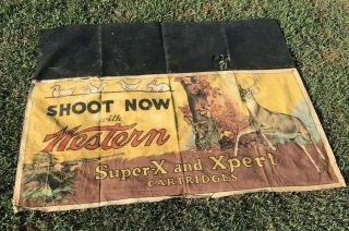 Vtg Winchester Cloth Shooting Gallery Table Banner Sign - So RaRe 6