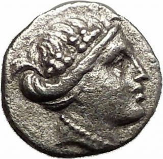 Histiaia In Euboia 300bc Nymph Galley Authentic Ancient Silver Greek Coin I57323