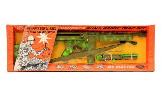 Mega Rare Vintage Mattel No.  0542 Guerrilla Tommy Gun & Booby Trap Set
