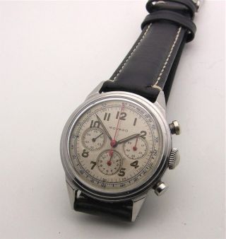 Vintage Stainless Movado Waterproof 3 Register Chronograph 95M 35mm 2