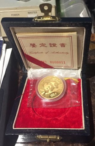 RARE 1995 100 yuan gold 1oz Au.  999 panda uncirculated w/box 5