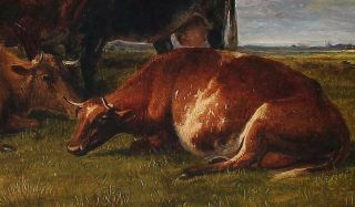 Antique THOMAS SIDNEY COOPER English Bucolic Country Cow Landscape Oil Painting 6