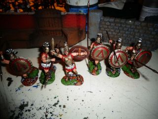 Painted Plastic 60mm Ancient Greek Spartans By Conte