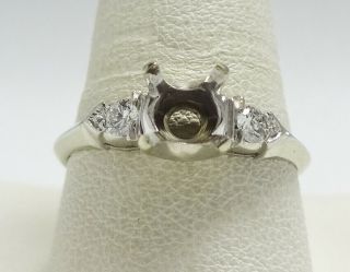 Vintage Platinum Ring Setting with Diamonds 5