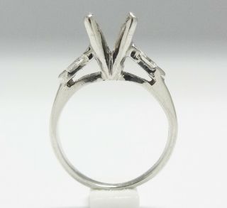 Vintage Platinum Diamond Ring Setting With Marquise Diamonds