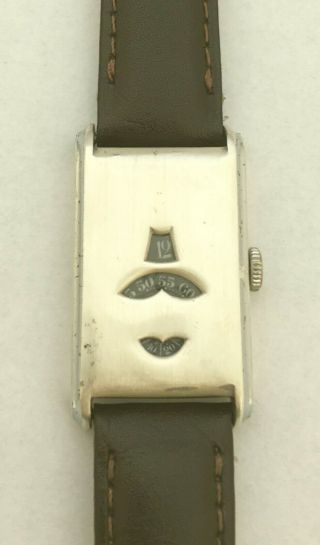 Rare 0.  925 Silver Marconi Special By Rolex Digital Swiss Watch Fhf 29 Ca 1930