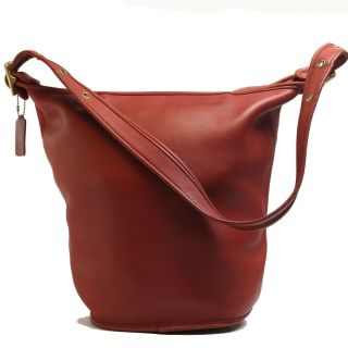 Coach Red Leather Duffel Sac Bucket Bag Vintage 9085