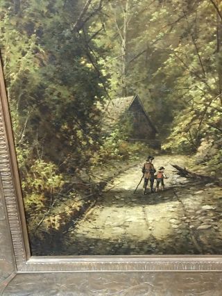 Antique Hudson River School Forest View Landscape William Boyle Oil Painting 3