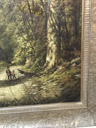 Antique Hudson River School Forest View Landscape William Boyle Oil Painting 4