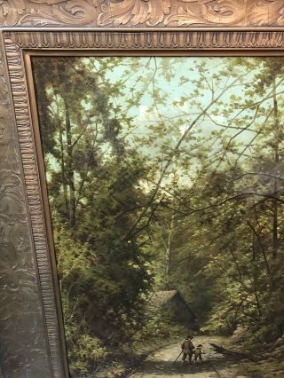 Antique Hudson River School Forest View Landscape William Boyle Oil Painting 6