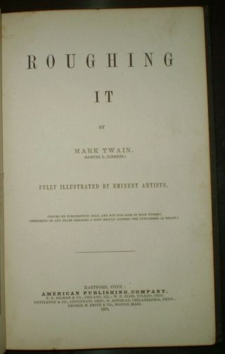 RARE,  MARK TWAIN,  SALESMAN ' S SAMPLE PROSPECTUS / DUMMY,  1871,  1st,  ROUGHING IT 4