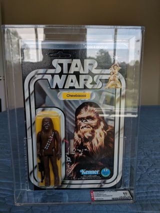 Vintage Star Wars Kenner 12 Back - C Chewbacca Afa 85 Green Crossbow Variant Rare