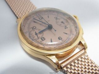 Vintage 18k Rose Gold Rolex 2811 Calatrava Style Chronograph 2