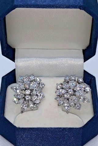 Vintage Egl 8.  40 Ct Twt Vs1 - Vs2 Diamond Earrings In Platinum Retail: $13,  450