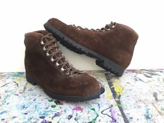 Vintage Fabiano The Alps 360 Brown Suede Leather Hiking Ankle Boots Lace Up 11.  5
