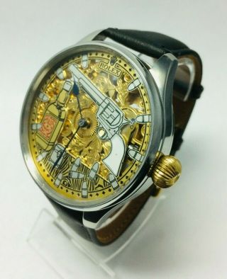 Rolex vintage wristwatchmarriage watch pocket movement custom watch skeleton 3