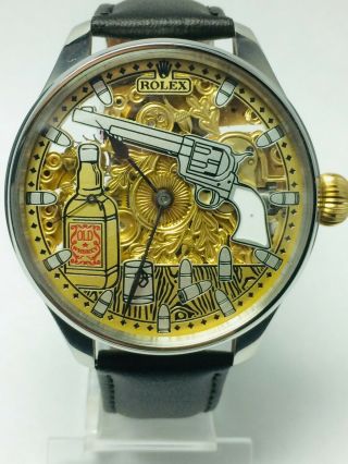 Rolex vintage wristwatchmarriage watch pocket movement custom watch skeleton 6